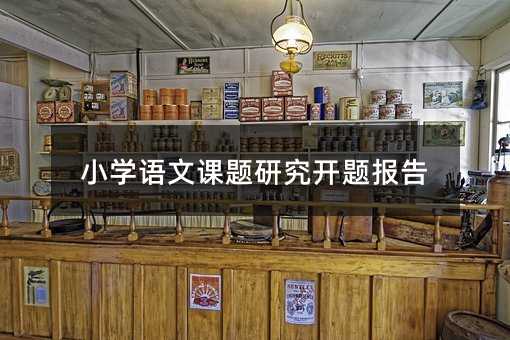 小学语文课题研究开题报告