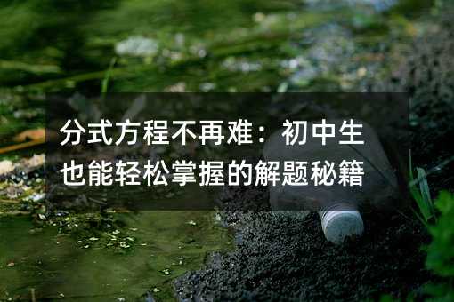 分式方程不再难:初中生也能轻松掌握的解题秘籍