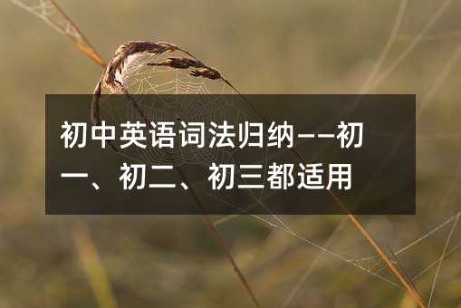 初中英语词法归纳——初一、初二、初三都适用