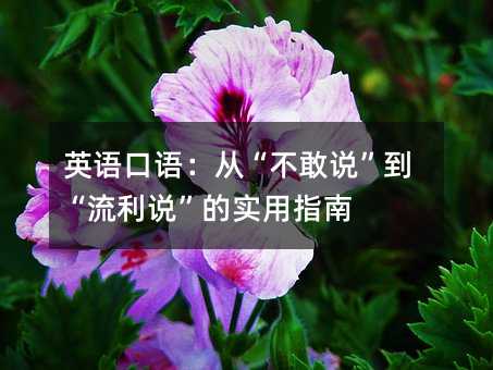 英语口语:从“不敢说”到“流利说”的实用指南