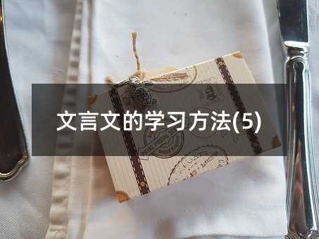 文言文的学习方法(5)